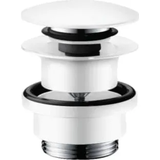 Hansgrohe push-open bundventil 1 1/4" mat hvid
