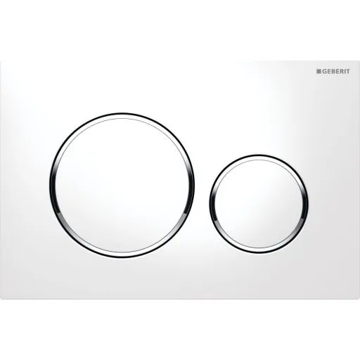Geberit Sigma 20 Round betjeningsplade, hvid/krom