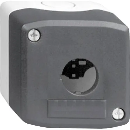 Schneider Electric Trykknapbox XALD01H7 m/1 hul, grå/sort