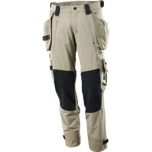 Mascot Advanced håndværkerbukser med stretch, khaki, str. 82C62