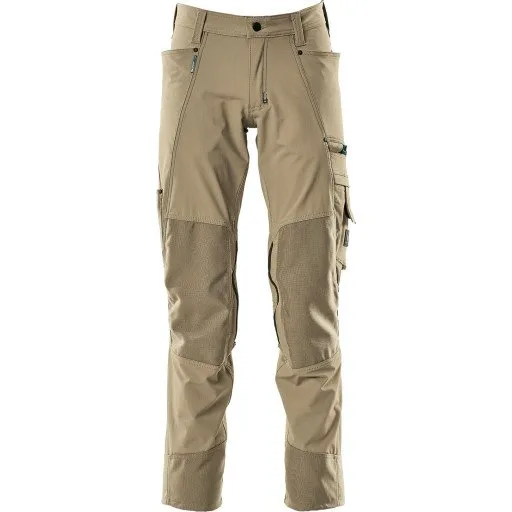 Mascot Advanced arbejdsbukser med stretch, khaki, str. 76C56
