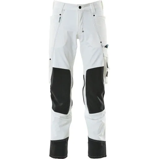 Mascot Advanced arbejdsbukser med stretch, hvid, str. 82C42