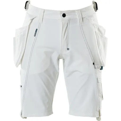 Mascot Advanced håndværkershorts med stretch, hvid, str. C43