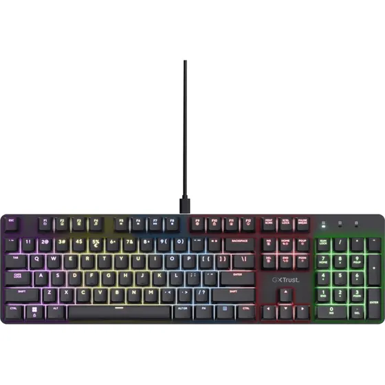 Trust GXT 871 Zora – Mekanisk Gamingtastatur (Huano, Nordisk, Sort)