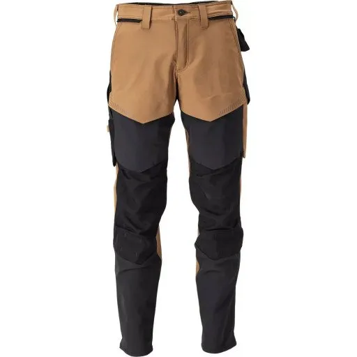 Mascot Customized arbejdsbukser med stretch, khaki/sort, str. 82C52