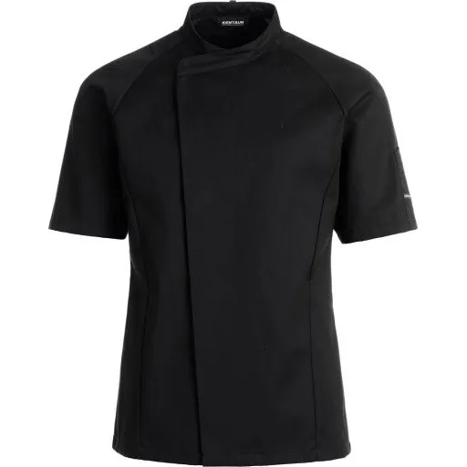 Kentaur kokkejakke med korte ærmer, sort, str. 2XL