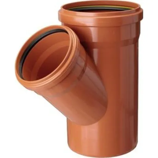PP kloakgrenrør 45 grader - 200/200 mm (SN8)