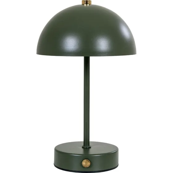 House Nordic Holt LED bordlampe, genopladelig - grøn/messing