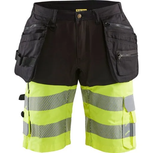 Blåkläder 1596 Håndværkershorts, 4-vejs stretch, sort/hi-vis, C46