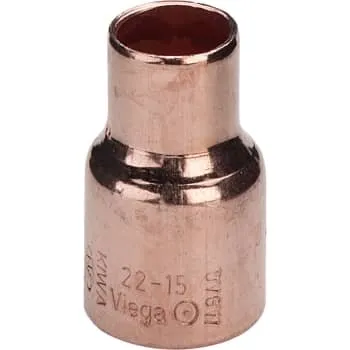 18 x 12 mm Loddereduktionsmuffe i kobber