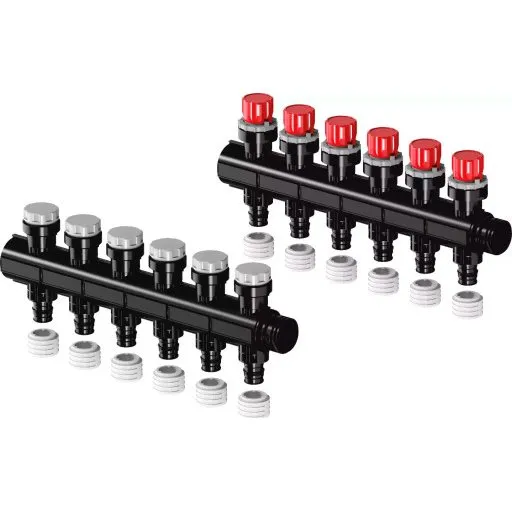Uponor Vario PLUS GV fordelerrørssæt Q&E 1", 6 kredse