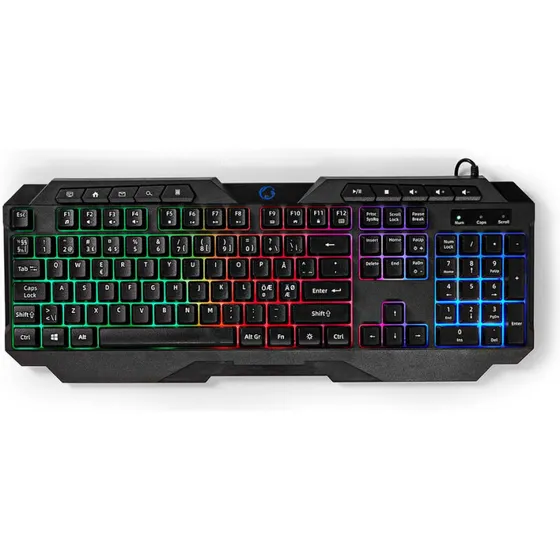 Nedis GKBD110BKND Gaming-tastatur USB – membrantaster, RGB LED (QWERTY ND)