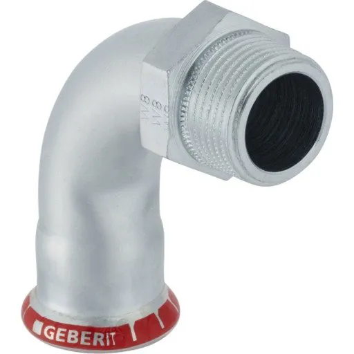 Geberit Mapress elforzinket 90° bøjning m/nippel, 54 mm x 2"