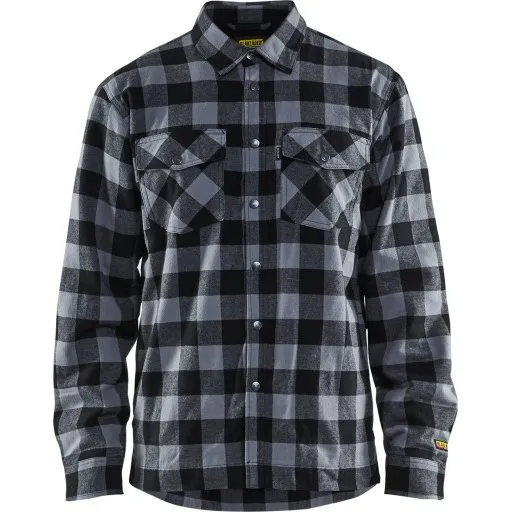 Blåkläder Workwear 3225 Foret Skovmandsskjorte, Grå/Sort, Str. S