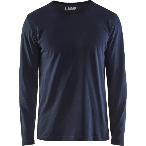 Blåkläder 35001 langærmet t-shirt, mørk marineblå, XL