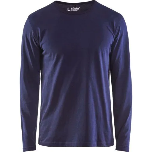 Blåkläder 35001 langærmet t-shirt, marineblå, 3XL