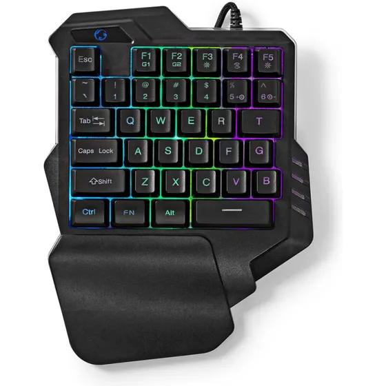 Nedis Enhånds gamingtastatur USB Type-A RGB, membrantaster, 1,60 m