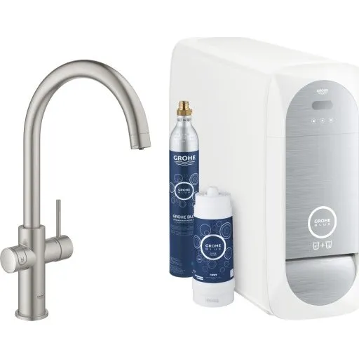 Grohe Blue Home køkkenarmatur, afkølet vand, brus, stål