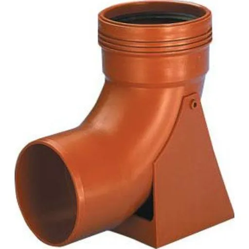 Wavin 110 mm PP kloakfodbøjning, 88° - Kort model