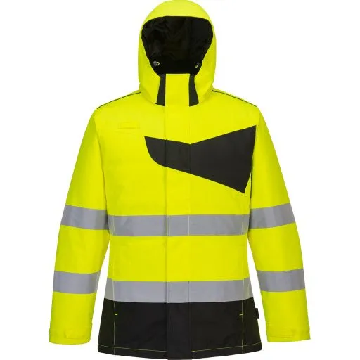 Portwest PW2 Vinterjakke, Hi-Vis Gul/Sort, Str. M