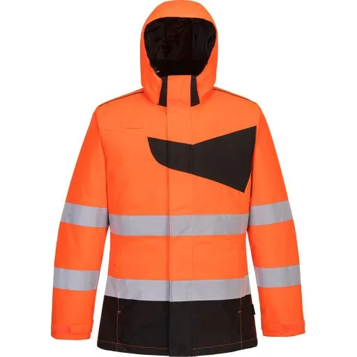 Portwest PW2 Vinterjakke, Hi-Vis Orange/Sort, Str. L