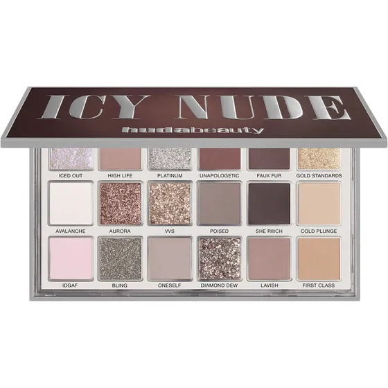 HUDA BEAUTY Icy Nude Øjenskyggepalette (18 farver)