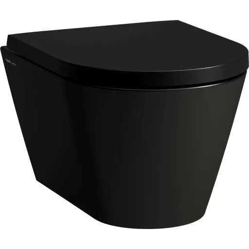 Kartell Laufen væghængt toilet, mat sort, uden skyllekant