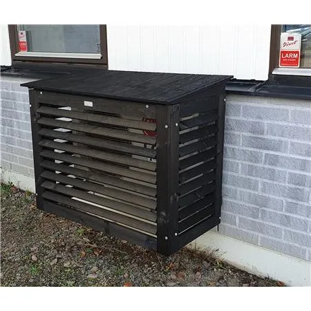 Eden Wood Varmepumpeskjuler sort - 920x730x410 mm