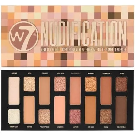 W7 Nudification Øjenskygge Palette, 16 nuancer
