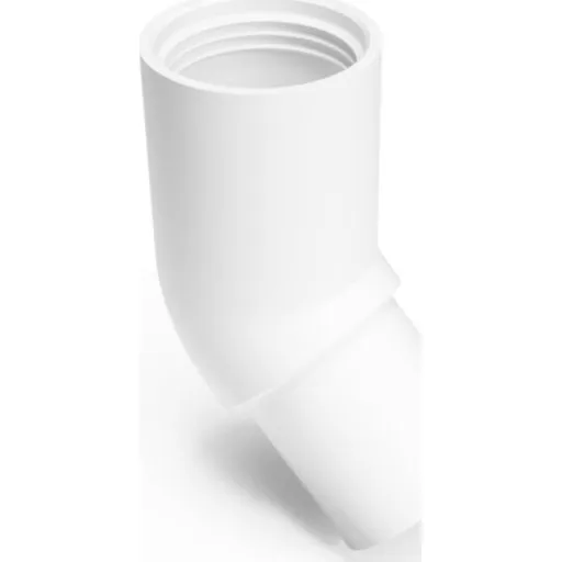 Purus afløbsbøjning 45°, Ø40 mm, hvid PP-plast