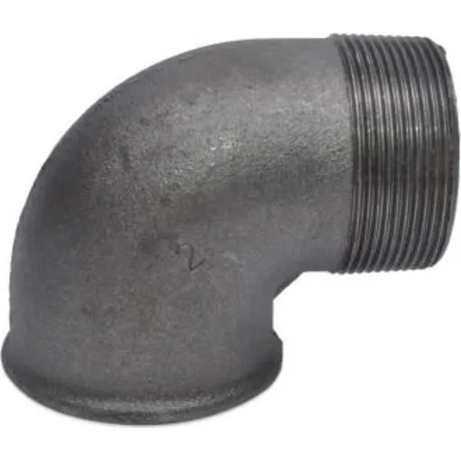 Sort vinkel, muffe/nippel 2 1/2" - 90°