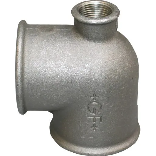 Sort tee 2" x 2" x 1/2" - Blødstøbt randfitting til varme