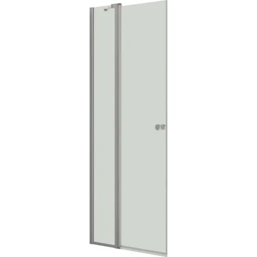 Dansani Match brusedør model C, 87 cm, klart glas, satin profil