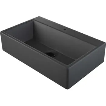 Boxo 1080 SLIM håndvask, 50x30 cm, matsort, med hanehul