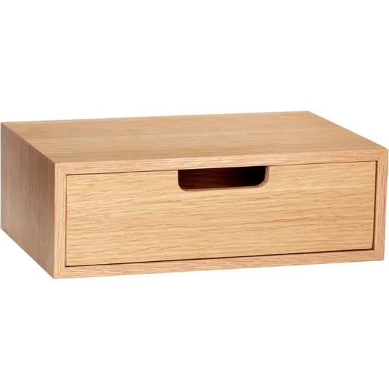 Hübsch Hide opbevaringskasse i egetræsfiner, 30x20x10 cm