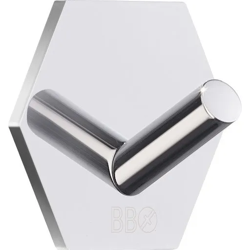 Beslagsboden håndklædekrog, krom, hexagon design