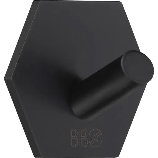 Beslagsboden Håndklædekrog, Hexagon, Mat Sort