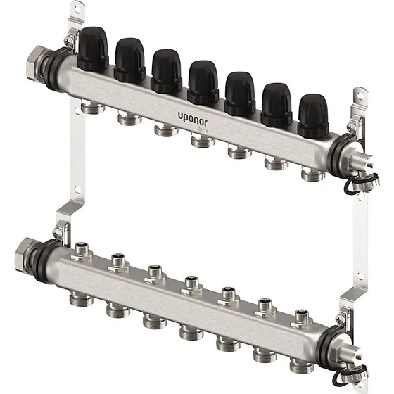 Uponor Vario S fordelerrørsæt 7 kredse, 7 x 3/4 Euro