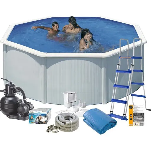 Swim & Fun Gre komplet poolpakke, Ø3,5m, 120cm, hvid