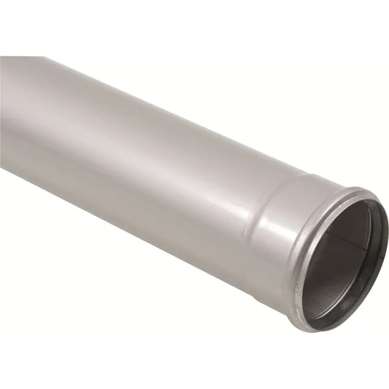Blücher afløbsrør 110x2000 mm syrefast stål med muffe