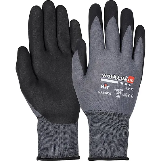WorkLife Hit - 10 Arbejdshandsker i Polyester med Nitril-foam
