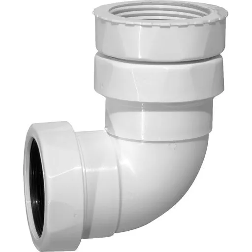 Purus PUM udløbsvinkel 90°, Ø32/40 mm x 1 1/2 - 1 1/4", hvid
