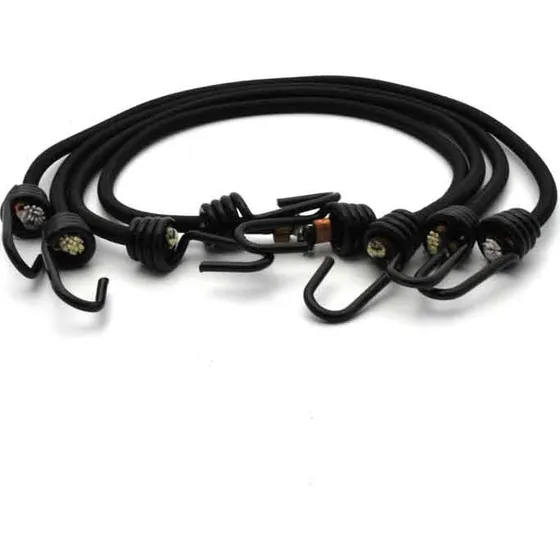 Mustekala Gummikabel m. krog 80 cm - 4 stk. - Sort