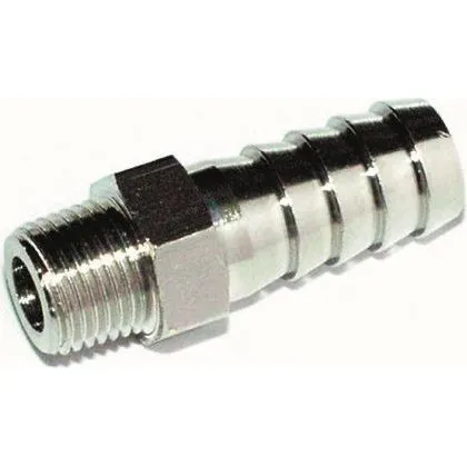 Flowconcept slangestuds 13 mm - 1/2" udvendigt gevind i forniklet messing