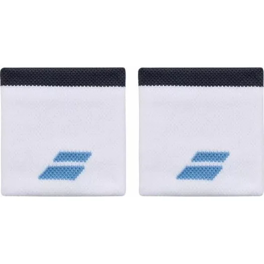 Babolat Logo Wristbands (2-pak, Hvid/Drive Blue)