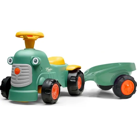 FALK Maurice gå-traktor med rat, horn og trailer
