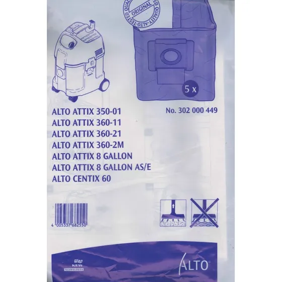 Nilfisk-Alto papirposer til Attix 3 og Centix 60 (5 stk)