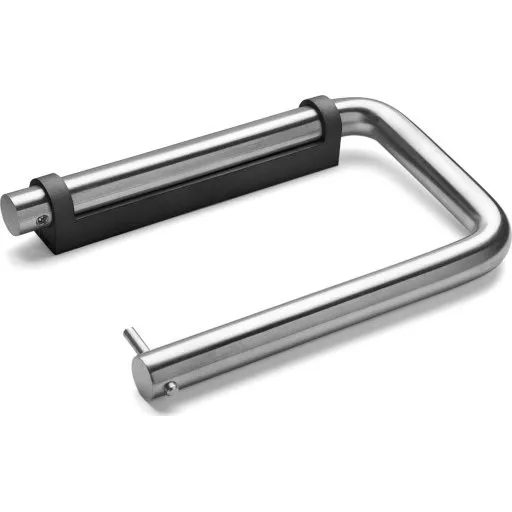 D Line toiletrulleholder - Børstet rustfrit stål/Sort