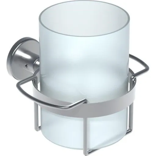 Vola T6 tandkrus med holder, krom og frostet glas