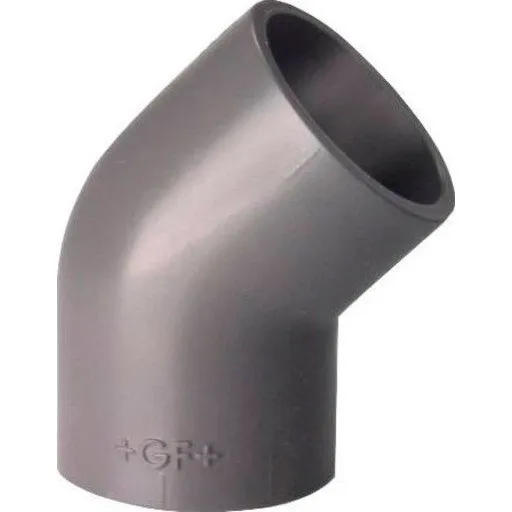 +GF+ Vinkel 45°, Ø20 mm, Grå PVC